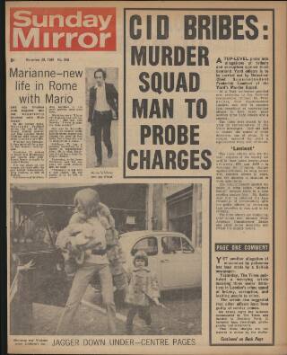 cover page of Sunday Mirror published on November 30, 1969