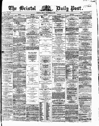 cover page of Bristol Daily Post published on November 15, 1861