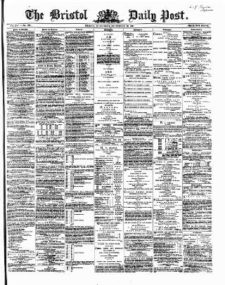 cover page of Bristol Daily Post published on September 18, 1867