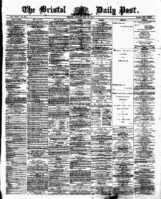 cover page of Bristol Daily Post published on May 29, 1871
