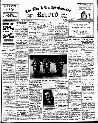 cover page of Horfield and Bishopston Record and Montepelier & District Free Press published on February 28, 1930