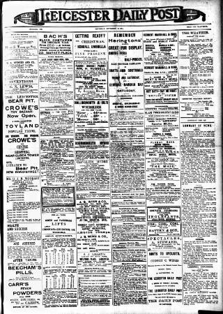 cover page of Leicester Daily Post published on November 30, 1911