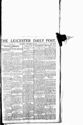 cover page of Leicester Daily Post published on September 18, 1918