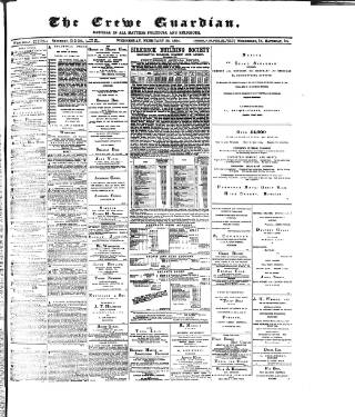 cover page of Crewe Guardian published on February 28, 1894
