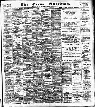 cover page of Crewe Guardian published on July 6, 1907
