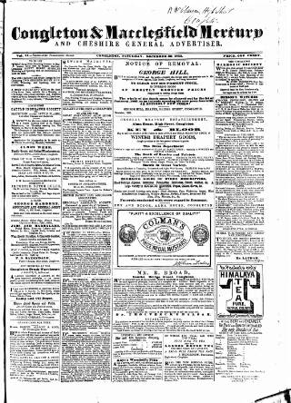 cover page of Congleton & Macclesfield Mercury published on December 30, 1865