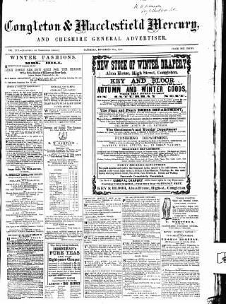 cover page of Congleton & Macclesfield Mercury published on November 30, 1867