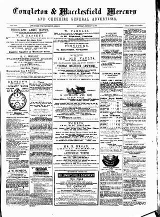 cover page of Congleton & Macclesfield Mercury published on February 28, 1885