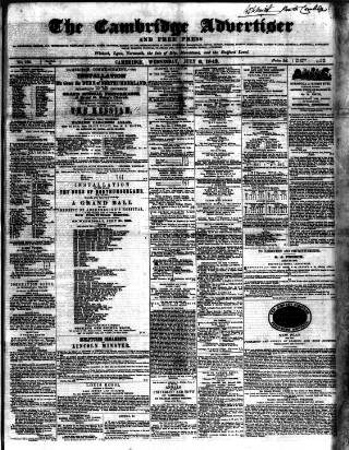 cover page of Cambridge General Advertiser published on July 6, 1842