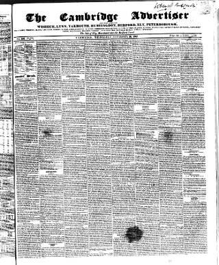 cover page of Cambridge General Advertiser published on November 30, 1842