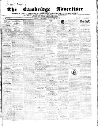 cover page of Cambridge General Advertiser published on November 15, 1843