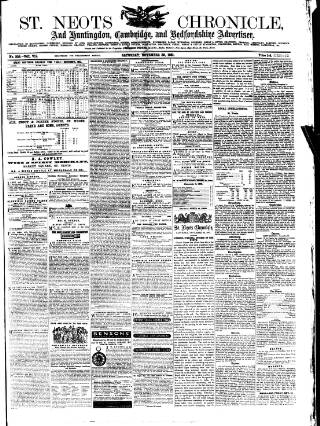 cover page of St. Neots Chronicle and Advertiser published on November 30, 1861