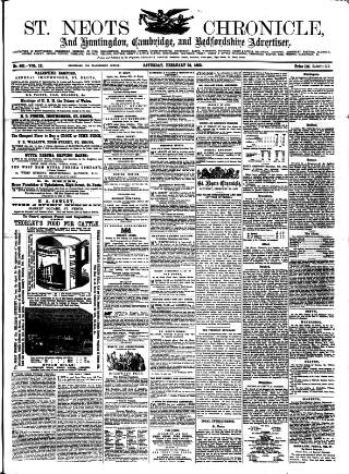 cover page of St. Neots Chronicle and Advertiser published on February 28, 1863