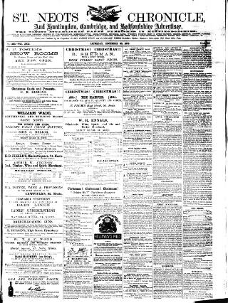 cover page of St. Neots Chronicle and Advertiser published on December 30, 1876