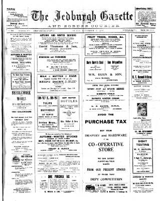 cover page of Jedburgh Gazette published on November 15, 1940