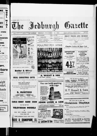 cover page of Jedburgh Gazette published on November 30, 1962