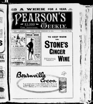 cover page of Pearson's Weekly published on February 28, 1914