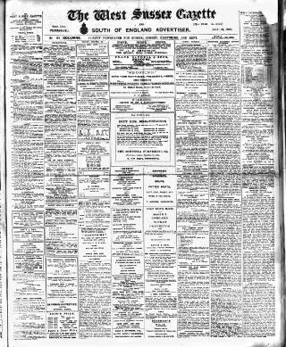 cover page of West Sussex Gazette published on November 30, 1922