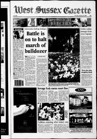 cover page of West Sussex Gazette published on February 28, 2002