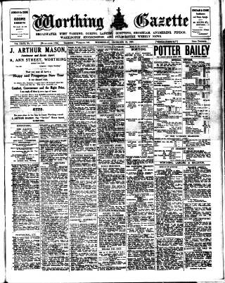 cover page of Worthing Gazette published on December 30, 1925