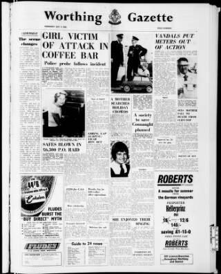 cover page of Worthing Gazette published on July 6, 1966