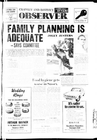 cover page of Crawley and District Observer published on July 6, 1973