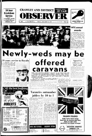 cover page of Crawley and District Observer published on November 30, 1973