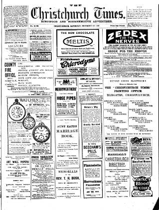 cover page of Christchurch Times published on December 30, 1911