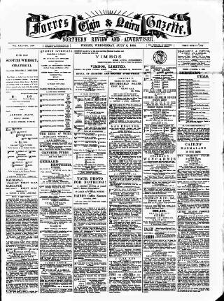 cover page of Forres Elgin and Nairn Gazette, Northern Review and Advertiser published on July 6, 1898