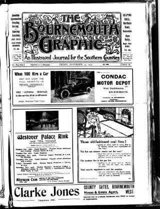 cover page of Bournemouth Graphic published on November 15, 1912