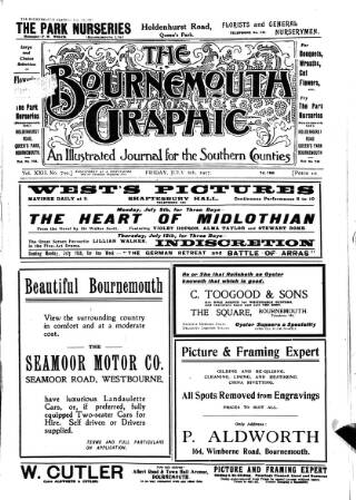 cover page of Bournemouth Graphic published on July 6, 1917