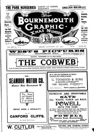 cover page of Bournemouth Graphic published on November 30, 1917