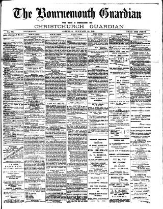 cover page of Bournemouth Guardian published on February 28, 1891
