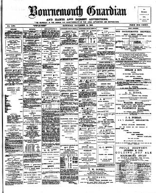 cover page of Bournemouth Guardian published on November 15, 1902