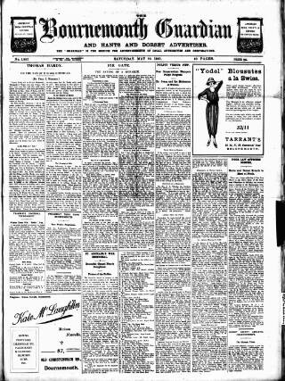 cover page of Bournemouth Guardian published on May 29, 1920