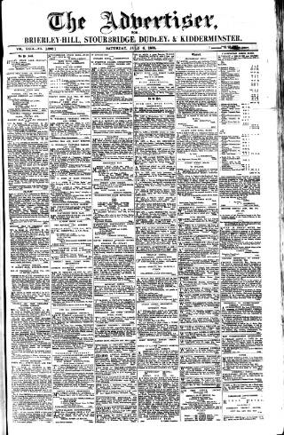 cover page of County Advertiser & Herald for Staffordshire and Worcestershire published on July 6, 1878