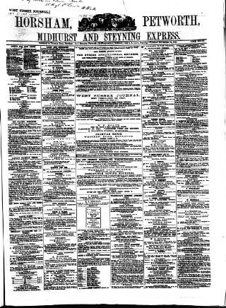 cover page of Horsham, Petworth, Midhurst and Steyning Express published on November 15, 1864