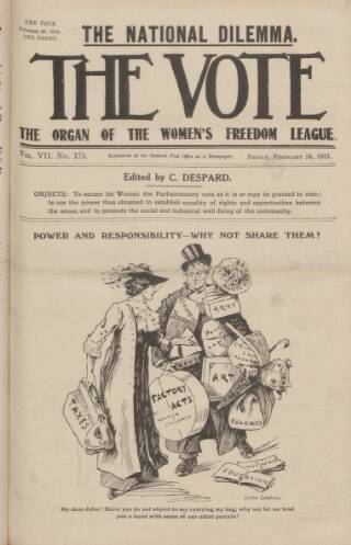 cover page of Vote published on February 28, 1913