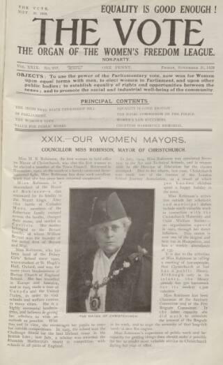 cover page of Vote published on November 30, 1928