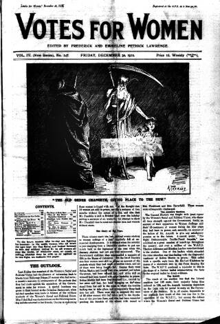 cover page of Votes for Women published on December 30, 1910