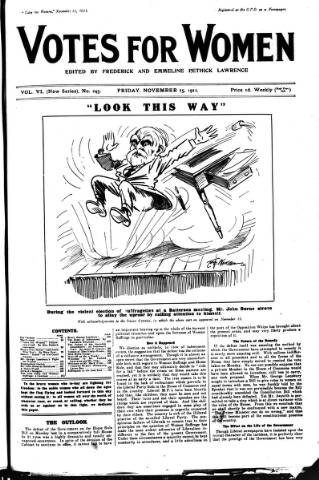 cover page of Votes for Women published on November 15, 1912