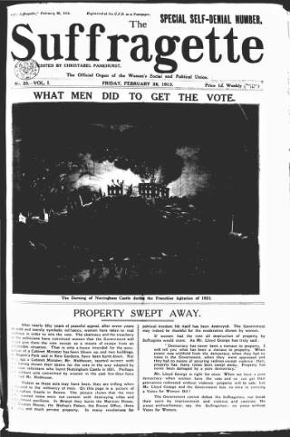 cover page of The Suffragette published on February 28, 1913