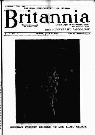 cover page of The Suffragette published on July 6, 1917