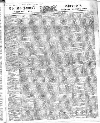 cover page of Saint James's Chronicle published on December 30, 1851