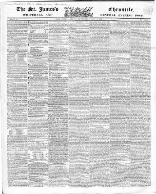 cover page of Saint James's Chronicle published on July 6, 1854