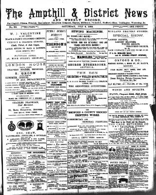 cover page of Ampthill & District News published on July 6, 1895