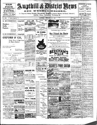 cover page of Ampthill & District News published on February 28, 1903