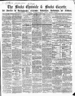 cover page of Bucks Chronicle and Bucks Gazette published on July 6, 1861