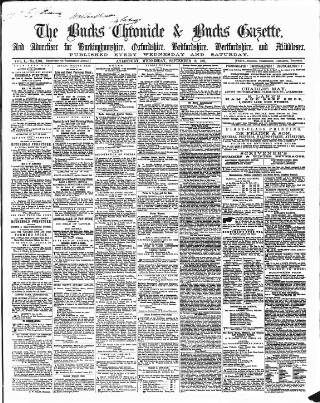 cover page of Bucks Chronicle and Bucks Gazette published on September 18, 1861