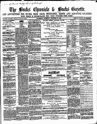 cover page of Bucks Chronicle and Bucks Gazette published on December 30, 1865